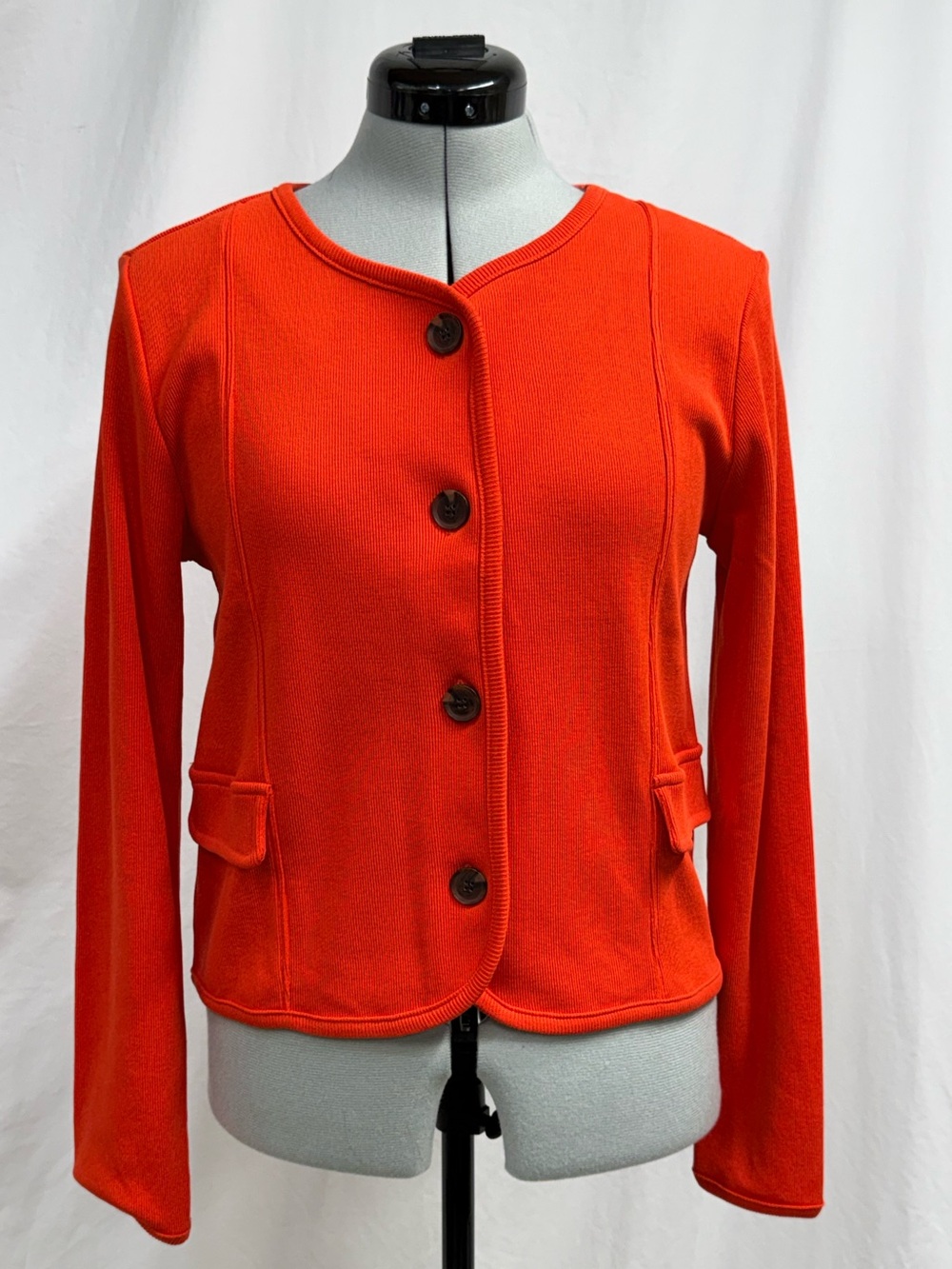 Ann Taylor Factory 100% Cotton Button-Front Jacket Cardigan